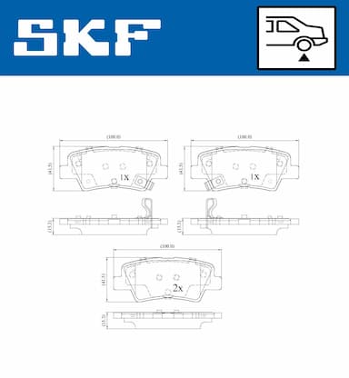 Bremžu uzliku kompl., Disku bremzes SKF VKBP 90174 A 6