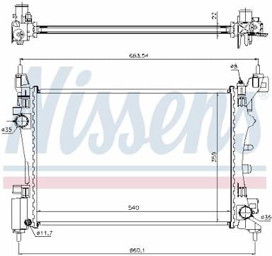 Radiators, Motora dzesēšanas sistēma NISSENS 636005 6