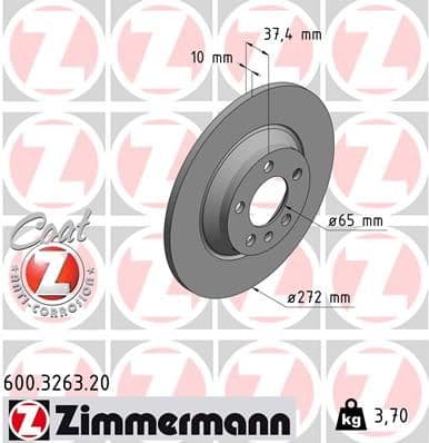 Bremžu diski ZIMMERMANN 600.3263.20 1