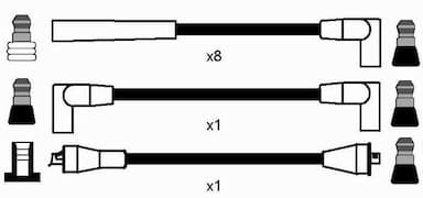 Augstsprieguma vadu komplekts NGK 8288 2