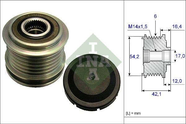 Ģeneratora brīvgaitas mehānisms INA 535 0181 10 1