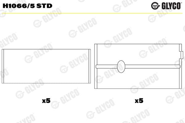 Kloķvārpstas gultnis GLYCO H1066/5 STD 1