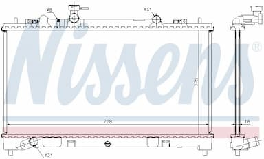 Radiators, Motora dzesēšanas sistēma NISSENS 68509 6