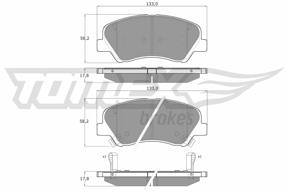 Bremžu uzliku kompl., Disku bremzes TOMEX Brakes TX 17-85 1