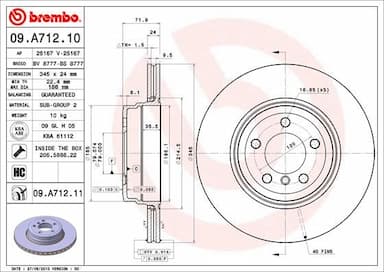 Bremžu diski BREMBO 09.A712.11 1