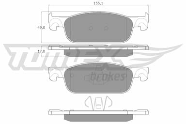 Bremžu uzliku kompl., Disku bremzes TOMEX Brakes TX 18-32 1