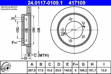 Bremžu diski ATE 24.0117-0109.1 1