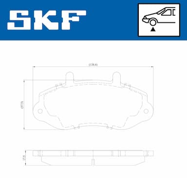 Bremžu uzliku kompl., Disku bremzes SKF VKBP 80522 2