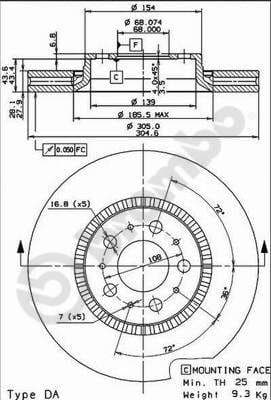 Bremžu diski BREMBO 09.9130.75 1