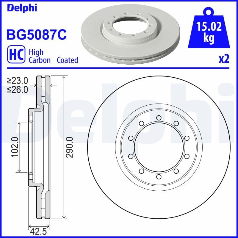 Bremžu diski DELPHI BG5087C 1