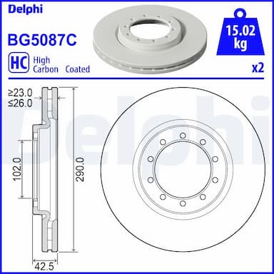 Bremžu diski DELPHI BG5087C 1