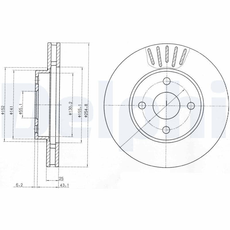 Bremžu diski DELPHI BG3781 1