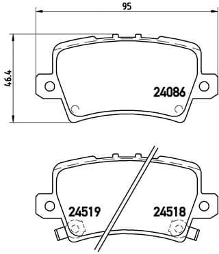 Bremžu uzliku kompl., Disku bremzes BREMBO P 28 038 1