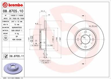 Bremžu diski BREMBO 08.8705.11 1