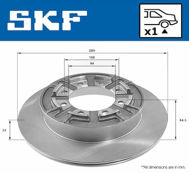 Bremžu diski SKF VKBD 90098 S1 2