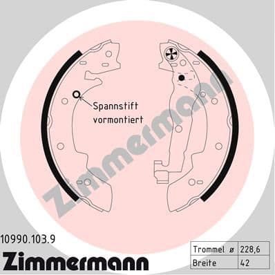 Bremžu loku komplekts ZIMMERMANN 10990.103.9 1