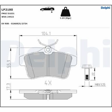 Bremžu uzliku kompl., Disku bremzes DELPHI LP2180 1