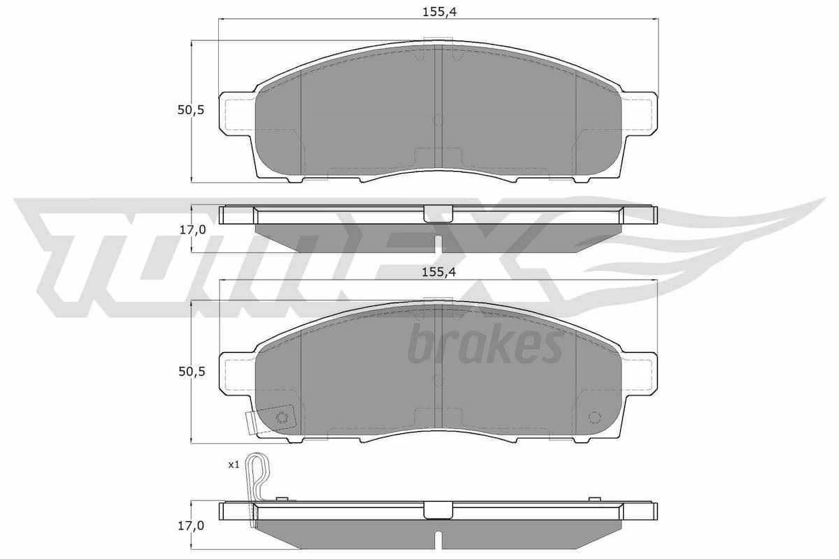 Bremžu uzliku kompl., Disku bremzes TOMEX Brakes TX 19-37 1