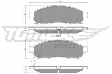 Bremžu uzliku kompl., Disku bremzes TOMEX Brakes TX 19-37 1