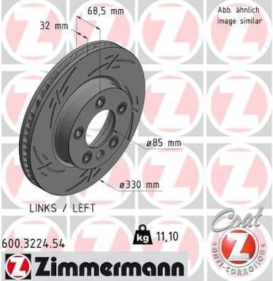 Bremžu diski ZIMMERMANN 600.3224.54 1