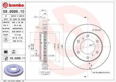 Bremžu diski BREMBO 09.9996.11 1