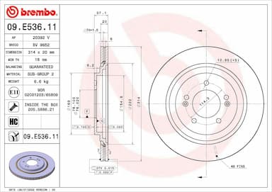 Bremžu diski BREMBO 09.E536.11 1