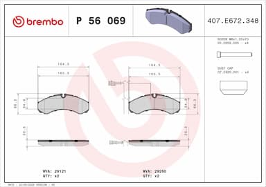 Bremžu uzliku kompl., Disku bremzes BREMBO P 56 069 1