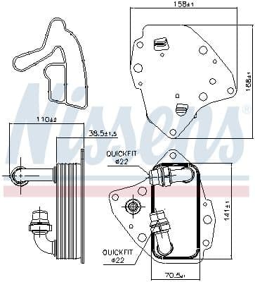 Eļļas radiators, Motoreļļa NISSENS 90996 6