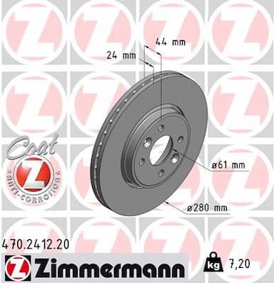 Bremžu diski ZIMMERMANN 470.2412.20 1