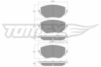 Bremžu uzliku kompl., Disku bremzes TOMEX Brakes TX 19-76 1