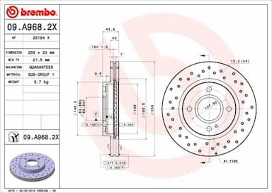 Bremžu diski BREMBO 09.A968.2X 1