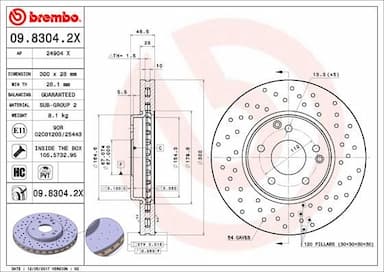 Bremžu diski BREMBO 09.8304.2X 1