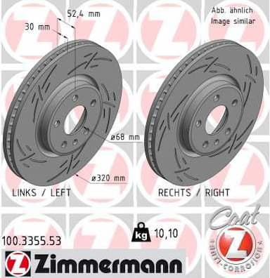 Bremžu diski ZIMMERMANN 100.3355.53 1