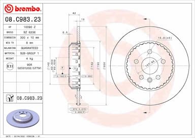 Bremžu diski BREMBO 08.C983.23 1