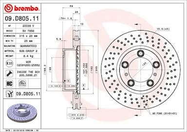 Bremžu diski BREMBO 09.D805.11 1