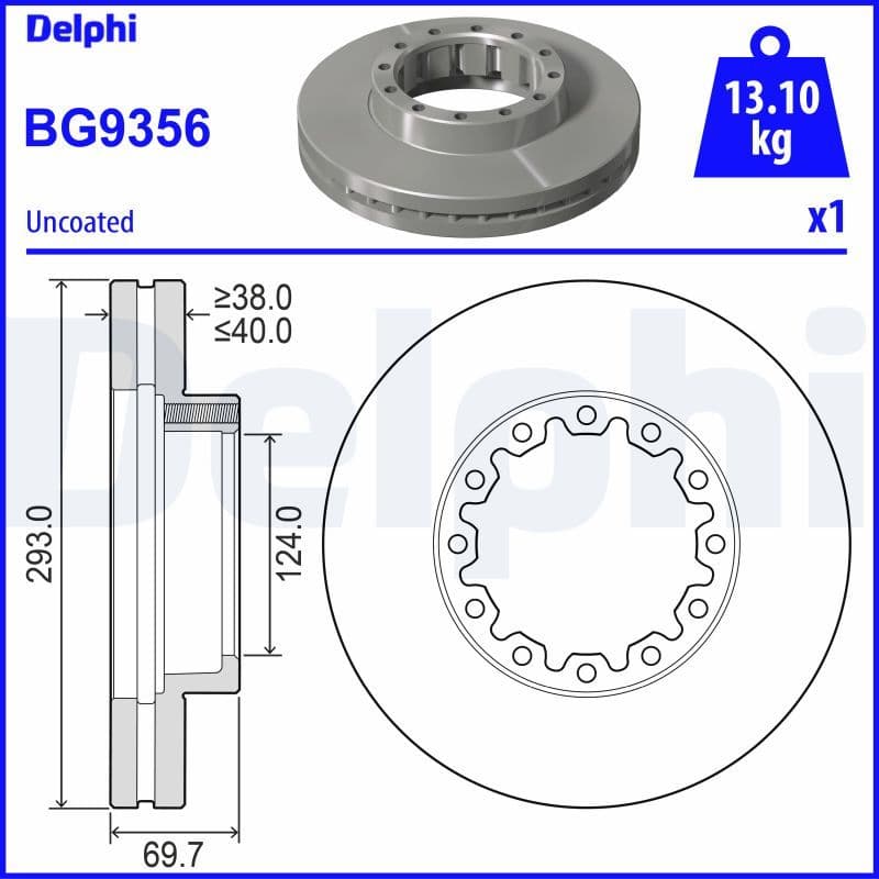 Bremžu diski DELPHI BG9356 1