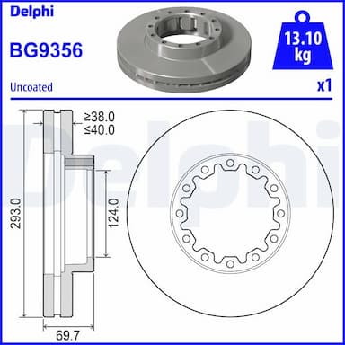 Bremžu diski DELPHI BG9356 1