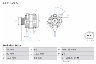 Ģenerators BOSCH 0 986 042 820 1