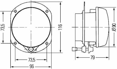 Miglas lukturis HELLA 1N0 009 295-041 2