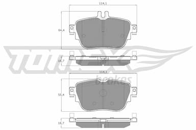 Bremžu uzliku kompl., Disku bremzes TOMEX Brakes TX 18-76 1