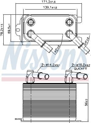 Eļļas radiators, Motoreļļa NISSENS 90949 6