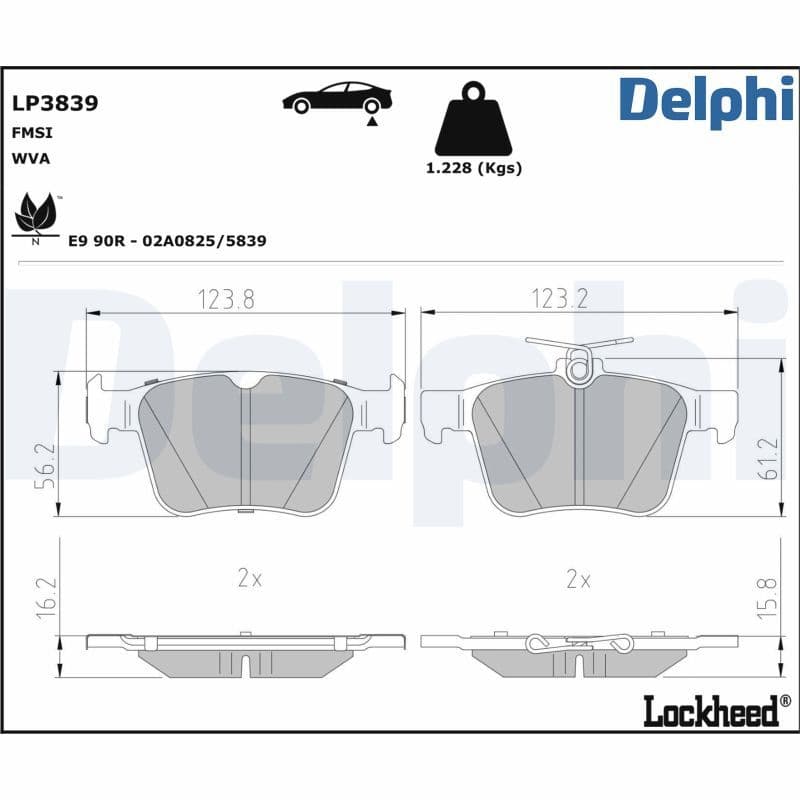 Bremžu uzliku kompl., Disku bremzes DELPHI LP3839 1