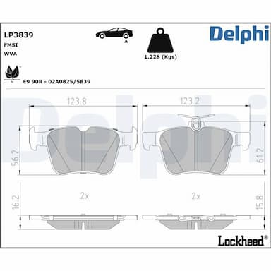 Bremžu uzliku kompl., Disku bremzes DELPHI LP3839 1