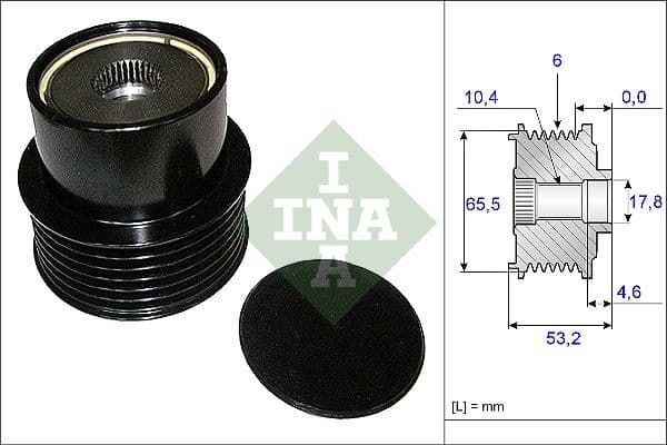 Ģeneratora brīvgaitas mehānisms INA 535 0195 10 1