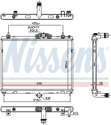 Radiators, Motora dzesēšanas sistēma NISSENS 606055 5