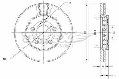 Bremžu diski TOMEX Brakes TX 70-03 1