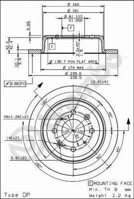 Bremžu diski BREMBO 08.7104.75 1