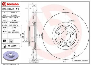 Bremžu diski BREMBO 09.C820.11 1