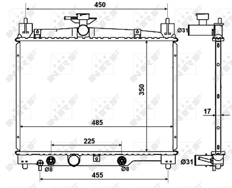 Radiators, Motora dzesēšanas sistēma NRF 53599 1