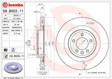 Bremžu diski BREMBO 09.B503.11 1